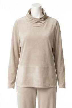 NEW HABITAT cozy velour tranquil top in latte